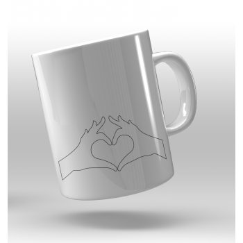 Mug coeur avec les mains