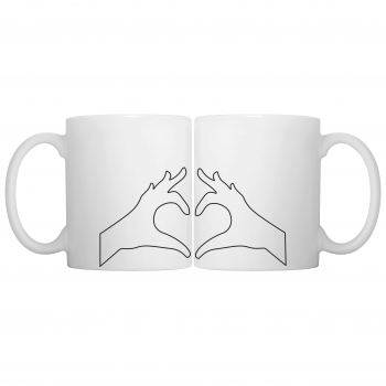 Double mugs coeur avec les...